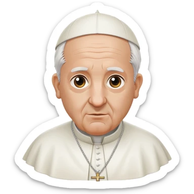 Pope in long line  sticker