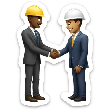 A guy in a suit receiving money from a guy on the ground, but the guy on the ground is a construction worker, both people have light skin! sticker