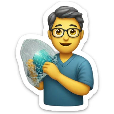 Astronomer with net in hand sticker