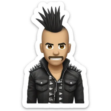The Exploited skull mohawk hairstyle sticker