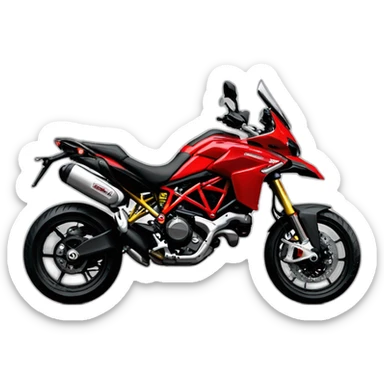 Moto Ducati 1200 enduro roja y negra sticker