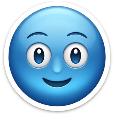 Genera un número 6 de color azul sticker