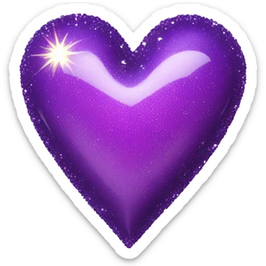 Sparkly purple heart sticker