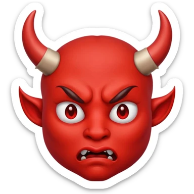 Devil emoji with pouting lips sticker