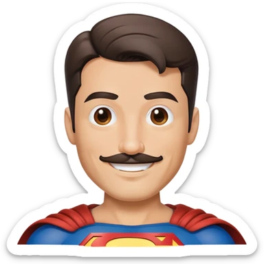 tan super man with short mustache sticker