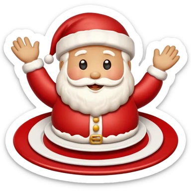 “A cute Christmas-themed Santa cookie, decorated with red and white icing, smiling face, sitting on a small plate, cartoon-style, vibrant colors, festive and cozy mood” sticker