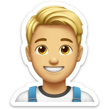 Boy with braces  sticker