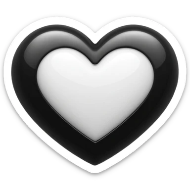 Black & white mix one heart emoji sticker