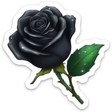 Magic black rose with sparkles sticker