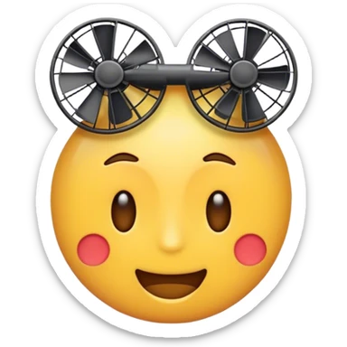 An emoji of a fan sticker