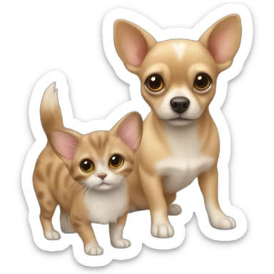 Chiwawa et écaille de tortue chat sticker