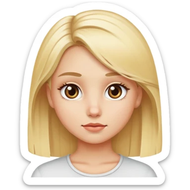 Blonde Girl with normal skin, with love eyes sticker
