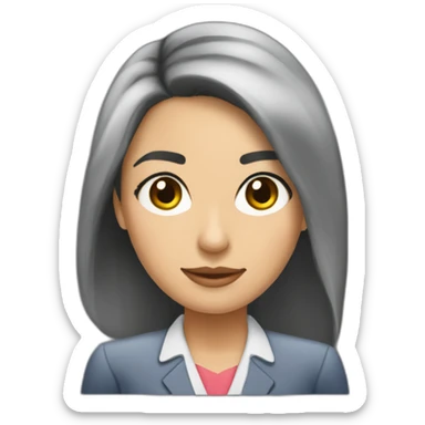 Secretaria joven morena cabello lacio largo sticker