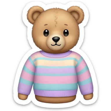 
teddy bear in a pastel sweater sticker