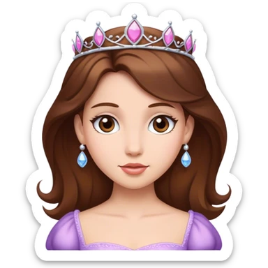 Princess with brown hair sticker