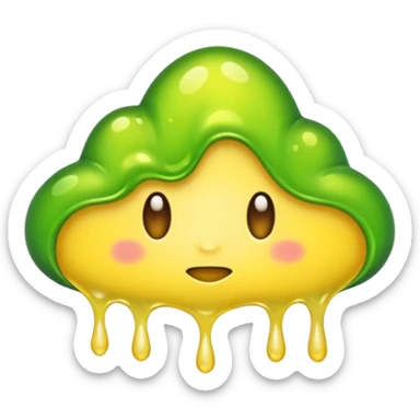 slimy yellow-green stain sticker