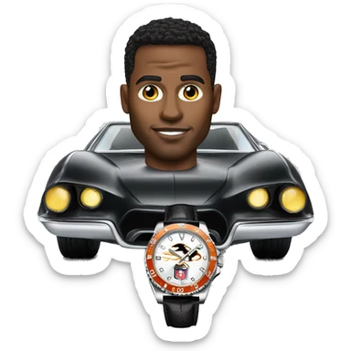 an nfl QB wearing a rolex patek in a bat mobile sticker
