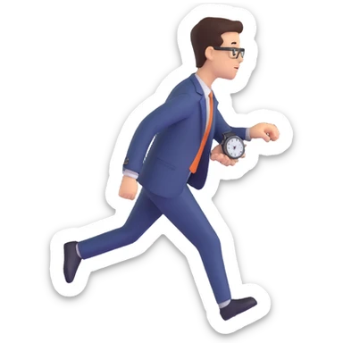 Worried person checking the time on their watch in a hurry. sticker