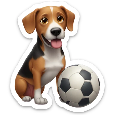 Un perro salchicha con una pelota sticker