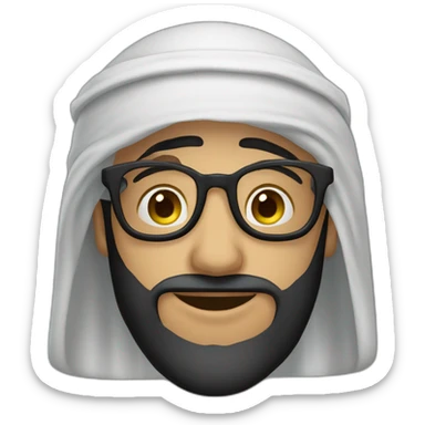 Musulman jeune arabe lunettes noir sticker