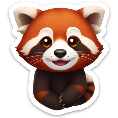 Red panda in love sticker