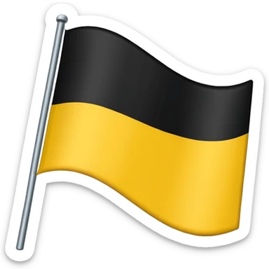 Faz uma bandeira com preto em cima e em baixo coloca amarelo mais sem o cabo de ferro que segura a bandeira, só a bandeira sticker