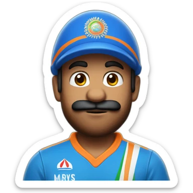 mario wearing blue indian cricket team jersey sticker