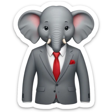 The elephand went in a suit
 sticker