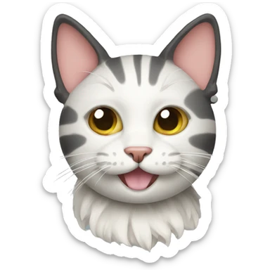 cat with crinkle ball sticker