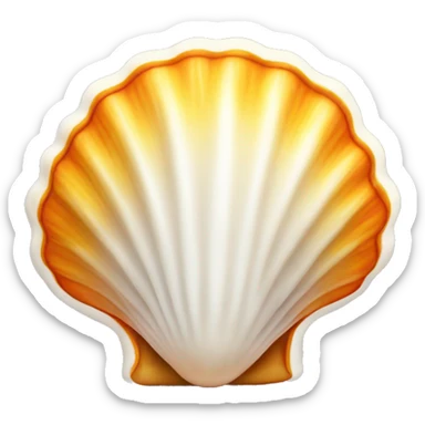 Orange and yellow and White Sea shell sticker