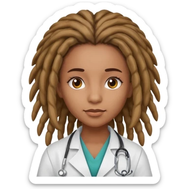girl doctor with dreadlock sticker