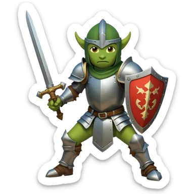 Knight fight against a goblin sticker