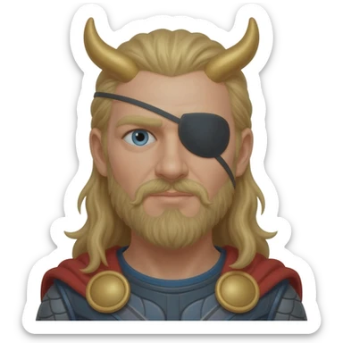 Odin emoji with eye patch sticker