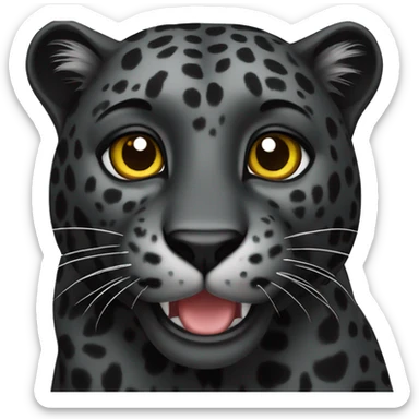 Black leopard sticker