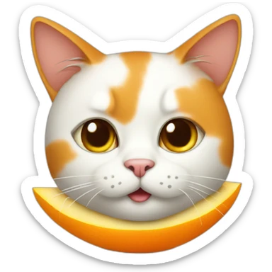 cat orange like a mango sticker