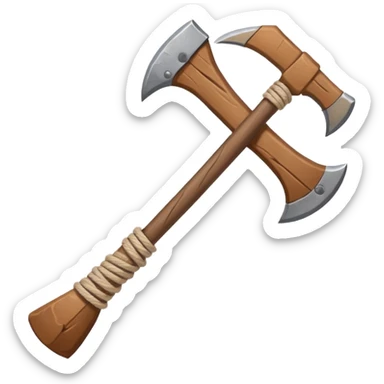 stone ax tied with string sticker