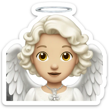 white Victorian Christmas Angel sticker