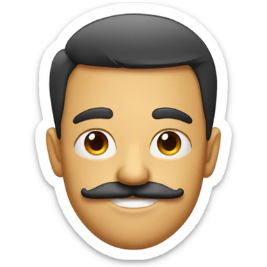 emoji with half shaved moustache, the moustache will be on only one side of the face. sticker