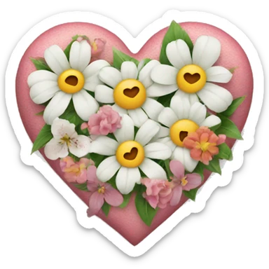 A heart with flowers sticker