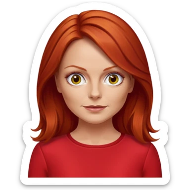 Geri Halliwell with red hair and red outfit sticker