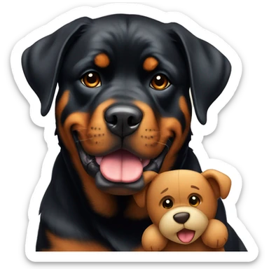 Rottweiler whit a teddy sticker