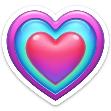 heart with holographic glow sticker
