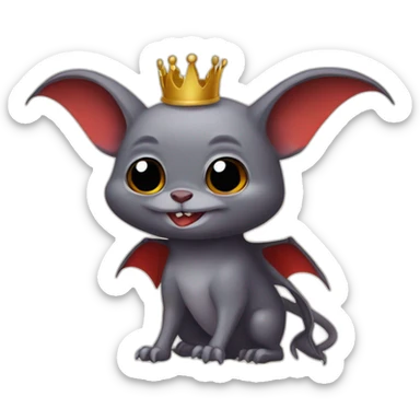 vampire bat with wings wearing crown sticker