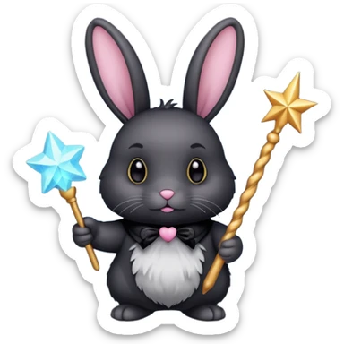 Black bunny with wand  sticker