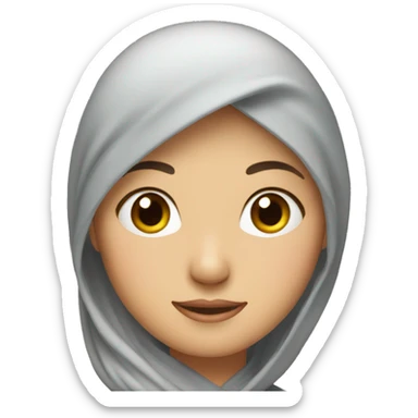 asian lady in head scarf sticker