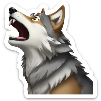 howling alpha wolf sticker