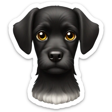 black Belgian Griffon with a white spot on the chest sticker