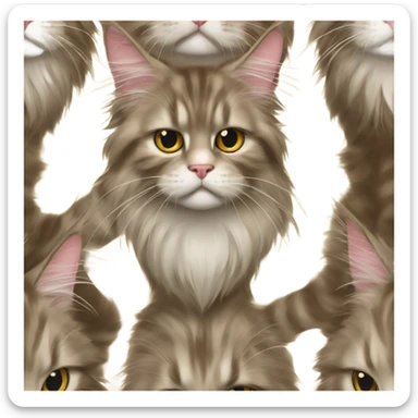 Maine Coon cat shows thumbs down sticker