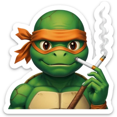 Ninja turtle smoking  sticker