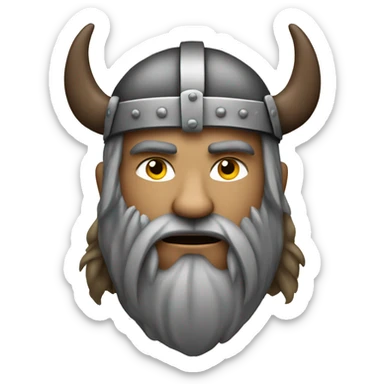 viking with wolf head sticker